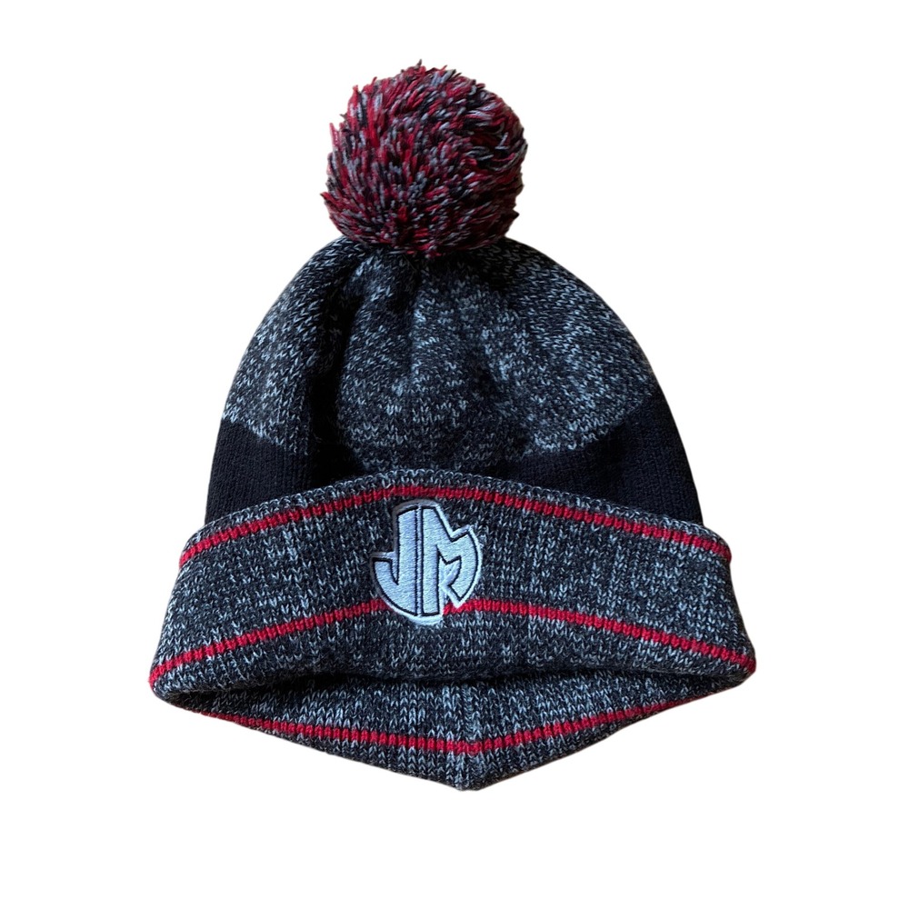 Richardson 148 Pom Beanie One Size Black Gray Red Unisex Knit Hat
